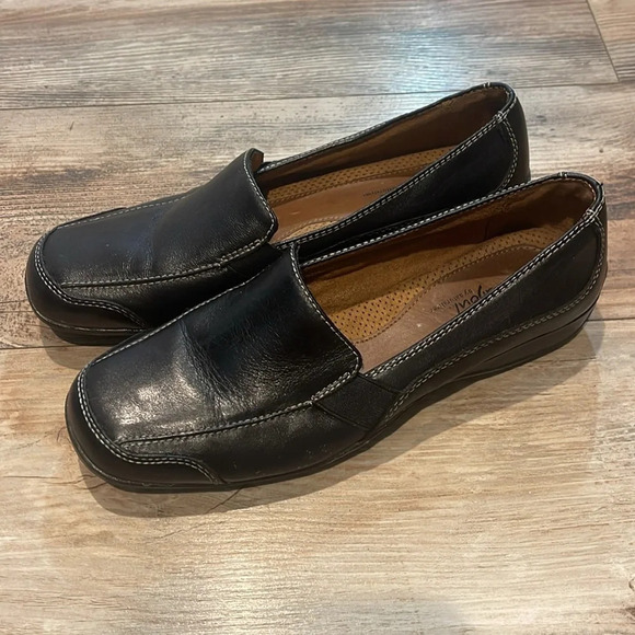 Naturalizer Size 8.5 Slip On Mule Loafer Black Upper Leather Natural Soul EUC - Picture 2 of 6